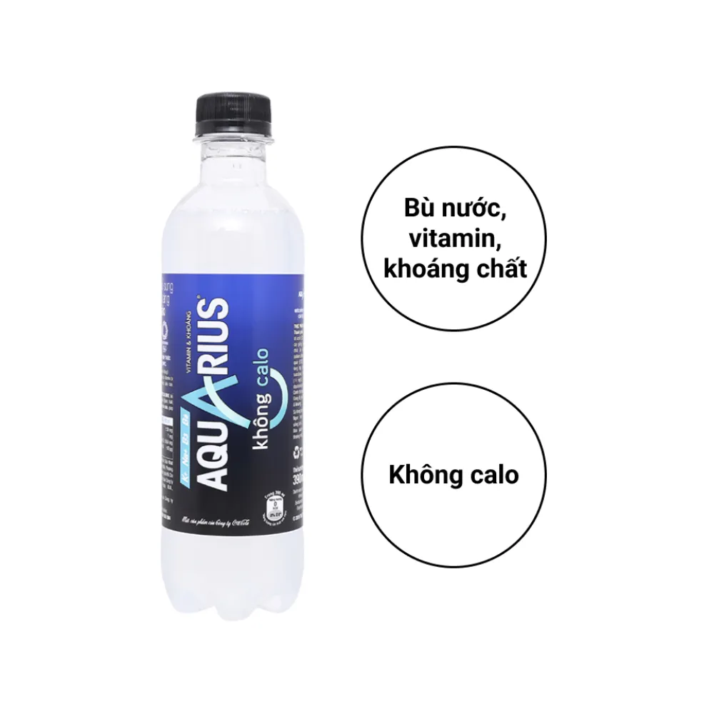 Thùng 24 chai nước uống vận động không calo Aquarius Zero 390ml