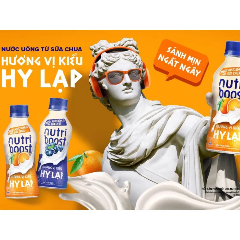 Thùng 24 chai sữa chua uống Nutriboost Hy Lạp  cam 170ml
