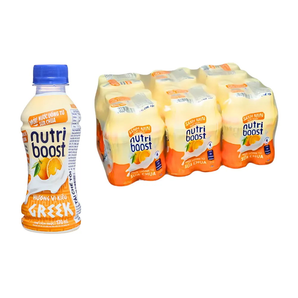 Thùng 24 chai sữa chua uống Nutriboost Hy Lạp  cam 170ml