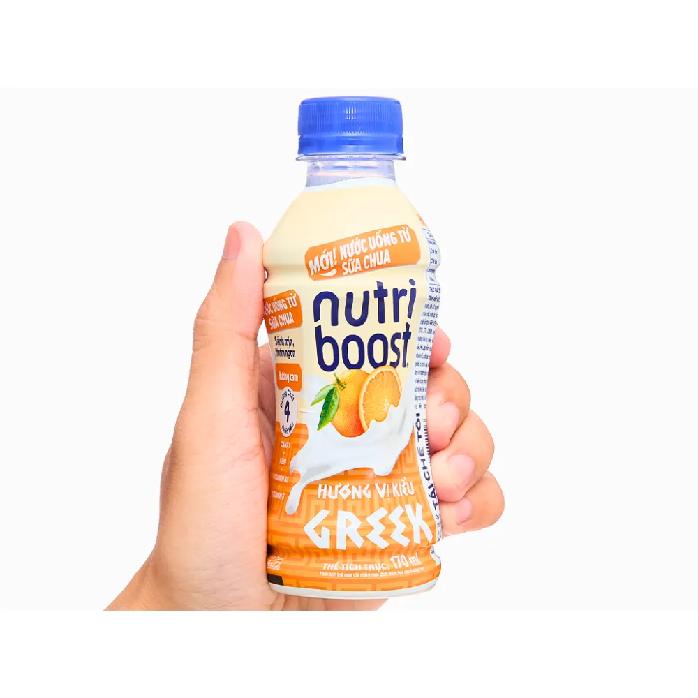 Thùng 24 chai sữa chua uống Nutriboost Hy Lạp  cam 170ml