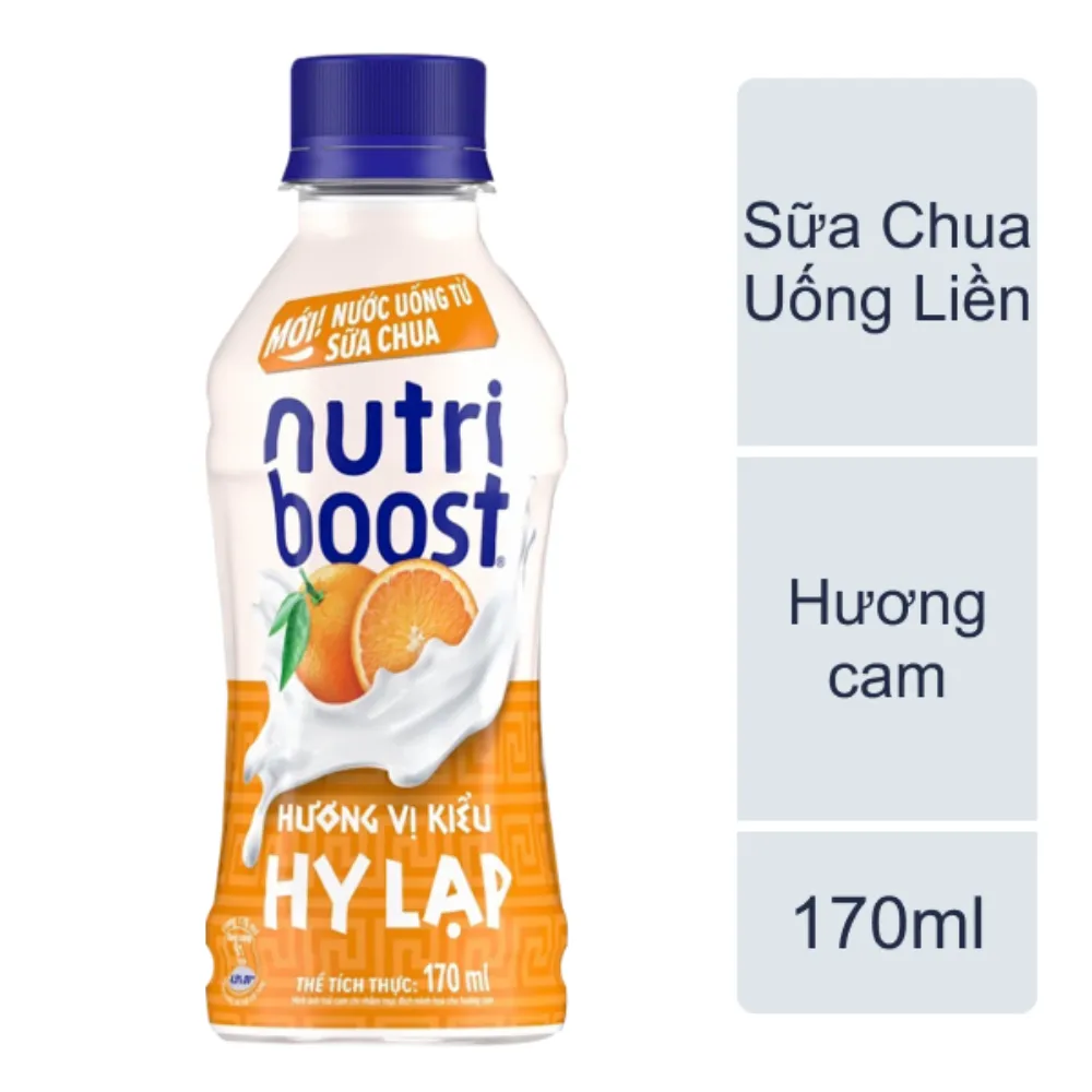 Thùng 24 chai sữa chua uống Nutriboost Hy Lạp  cam 170ml