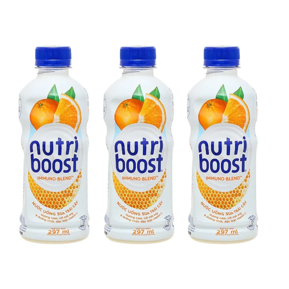Thùng 24 chai sữa trái cây Nutriboost cam mật ong 297ml
