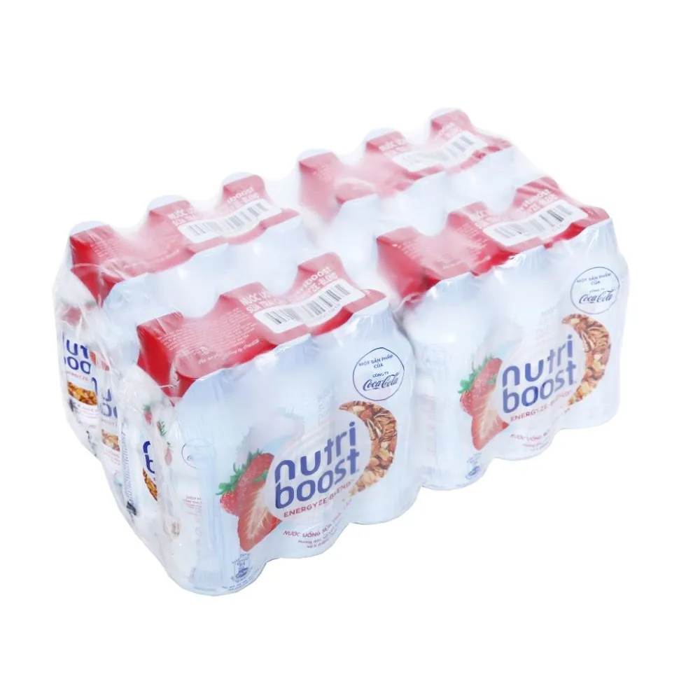 Thùng 24 chai sữa trái cây Nutriboost dâu và yến mạch 297ml