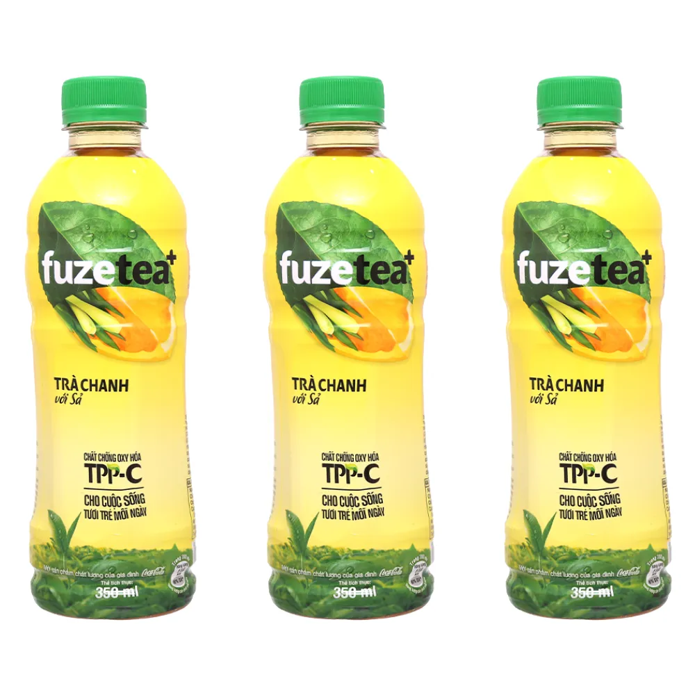 Thùng 24 chai trà chanh sả Fuzetea+ 350ml