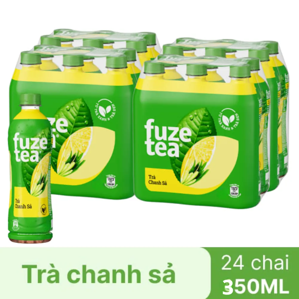 Thùng 24 chai trà chanh sả Fuzetea+ 350ml