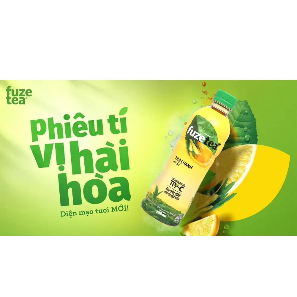 Thùng 24 chai trà chanh sả Fuzetea+ 350ml