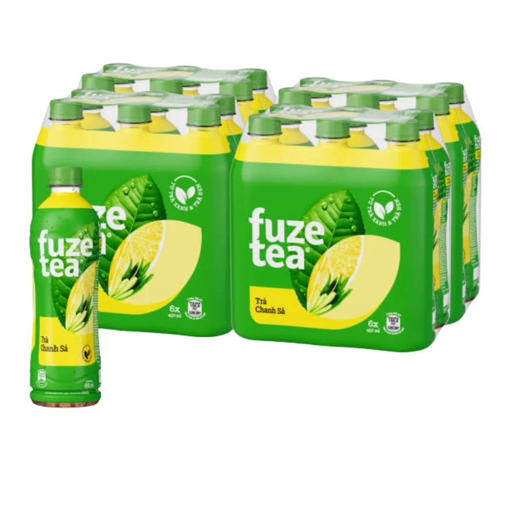 Thùng 24 chai trà chanh sả Fuzetea+ 450ml