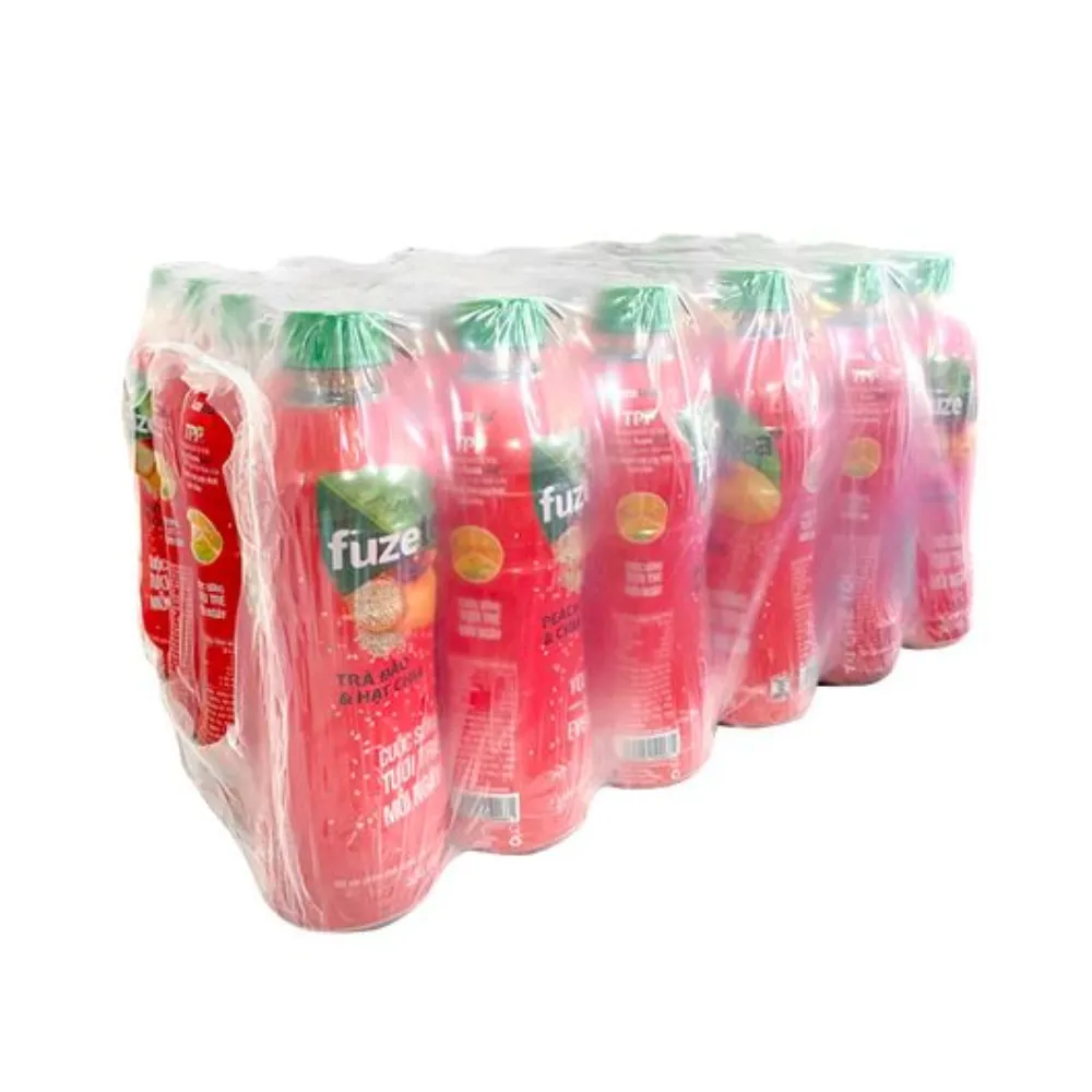 Thùng 24 chai trà đào và hạt chia Fuzetea+ 350ml