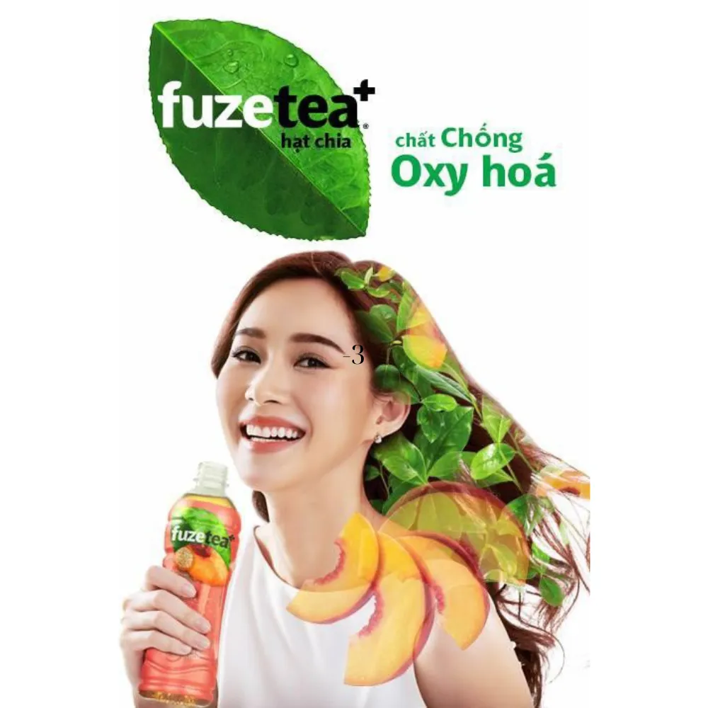 Thùng 24 chai trà đào và hạt chia Fuzetea+ 450ml