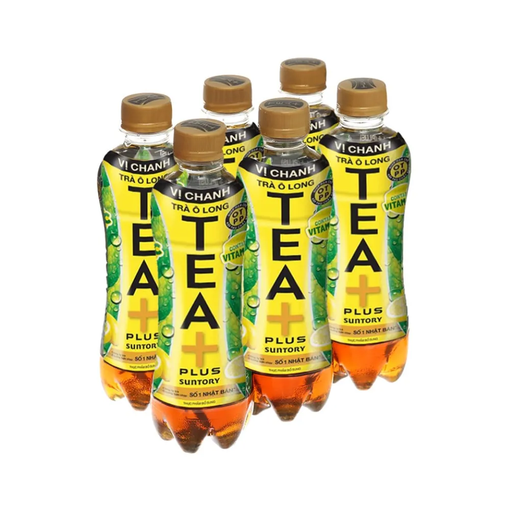 Thùng 24 chai trà ô long TEA+ Plus vị chanh 450ml