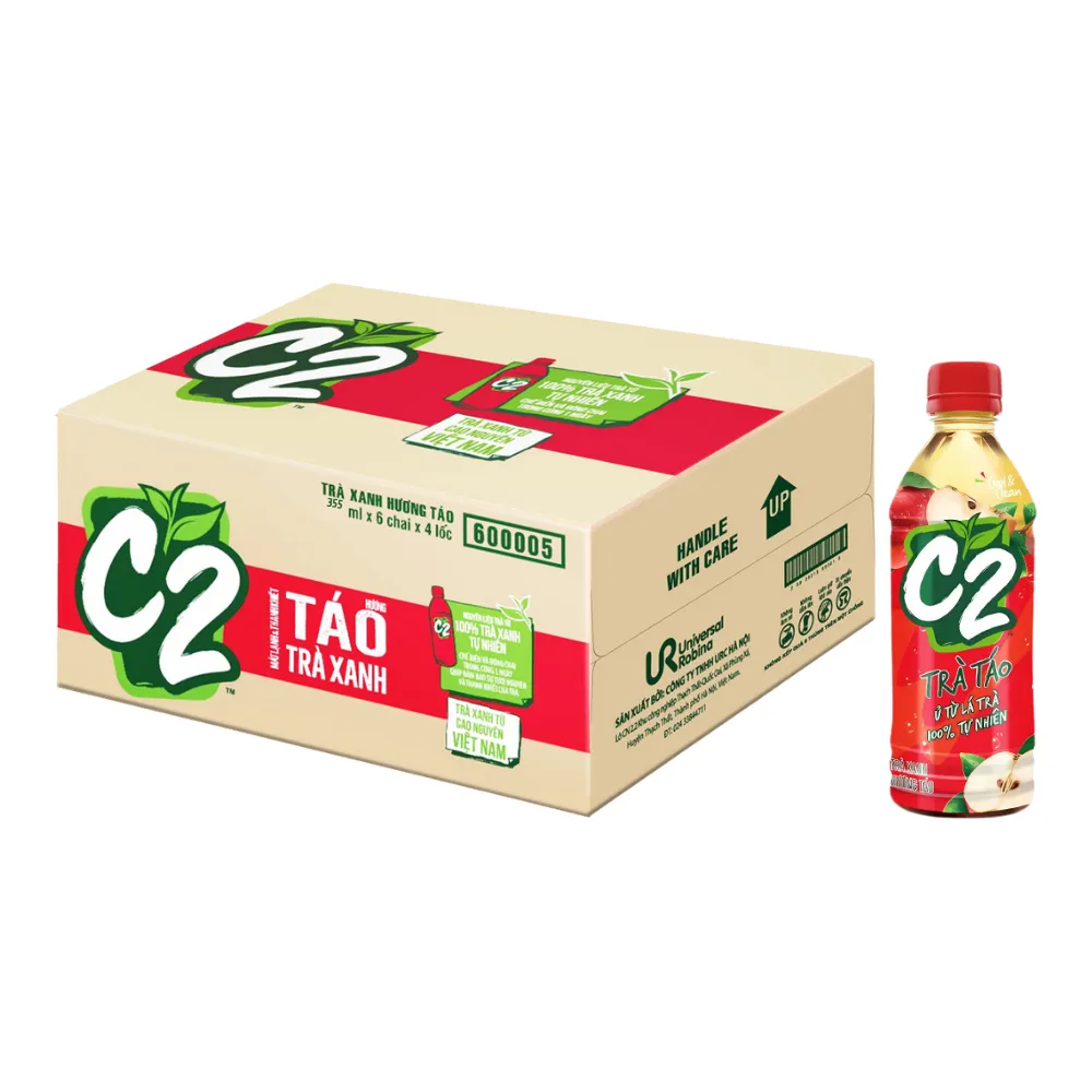 Thùng 24 chai trà xanh C2 hương táo 355ml