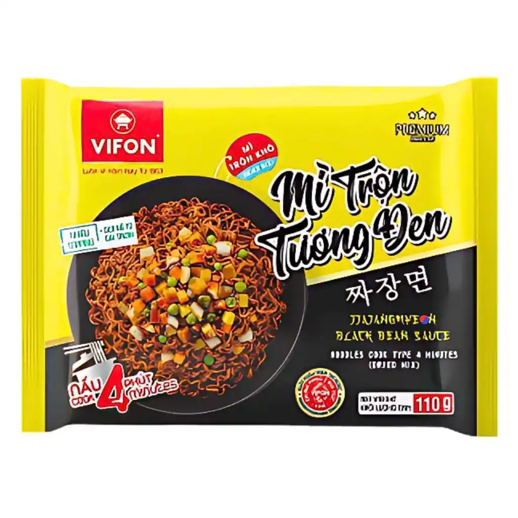 Thùng 24 gói mì trộn trứng muối cay/tương đen Vifon gói 105g/110g