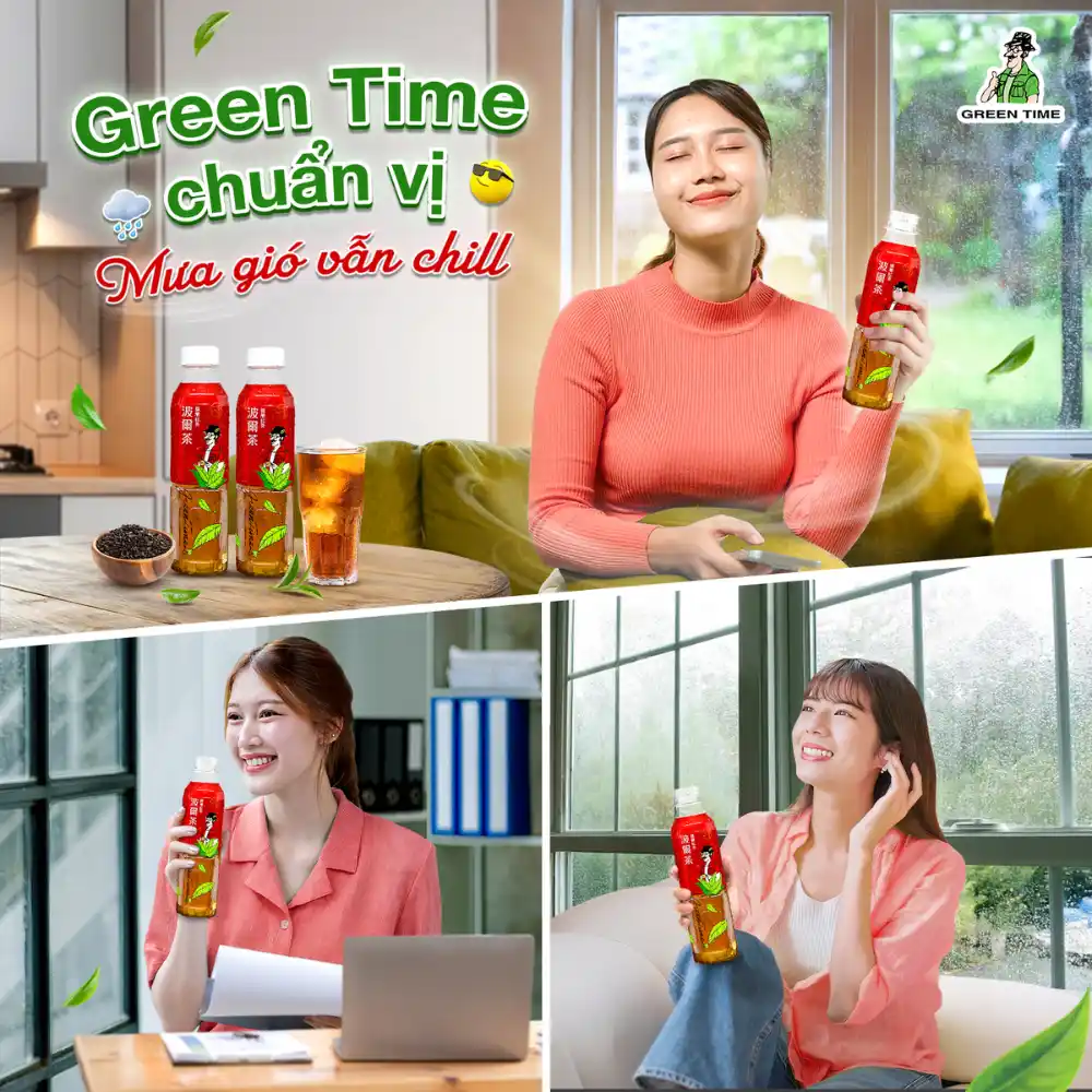 Thùng 24 chai hồng trà Ceylon Green Time 580ml