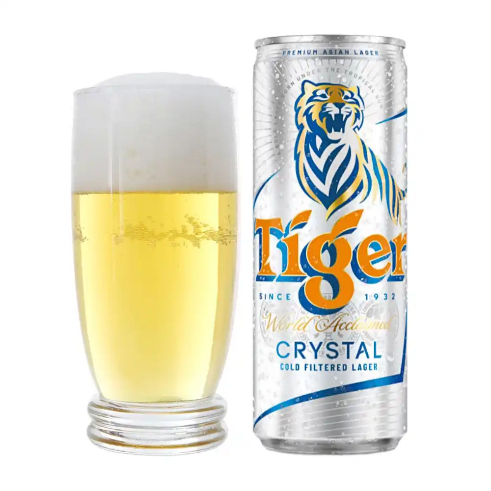 Thùng 24 lon bia Tiger Sleek/Crystal lon 250ml/330ml