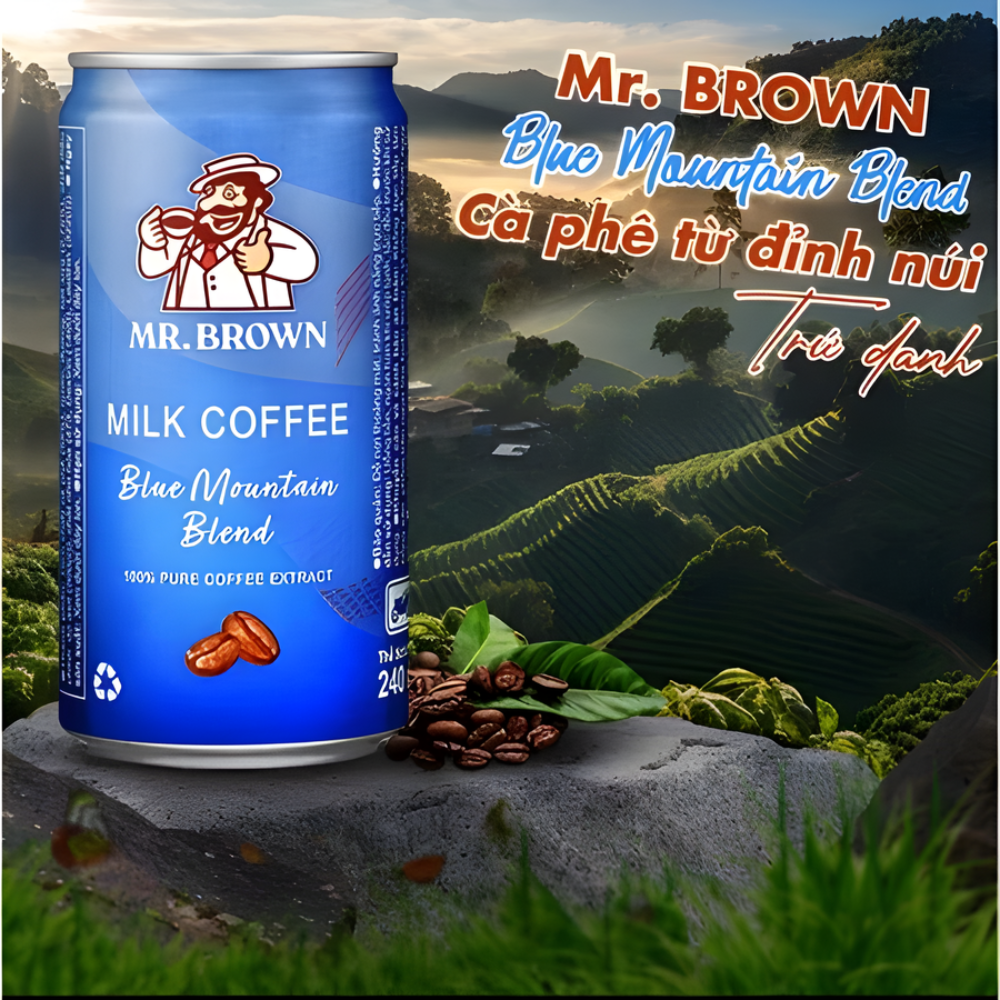 Lốc 12 lon cà phê Mr.Brown Blue Moutain 240ml