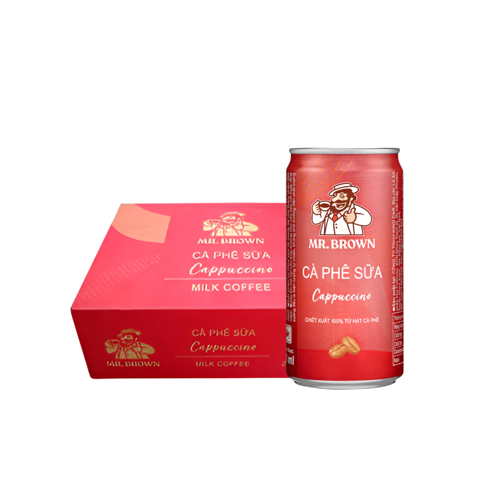 Thùng 24 lon cà phê Mr.Brown Cappuccino 240ml