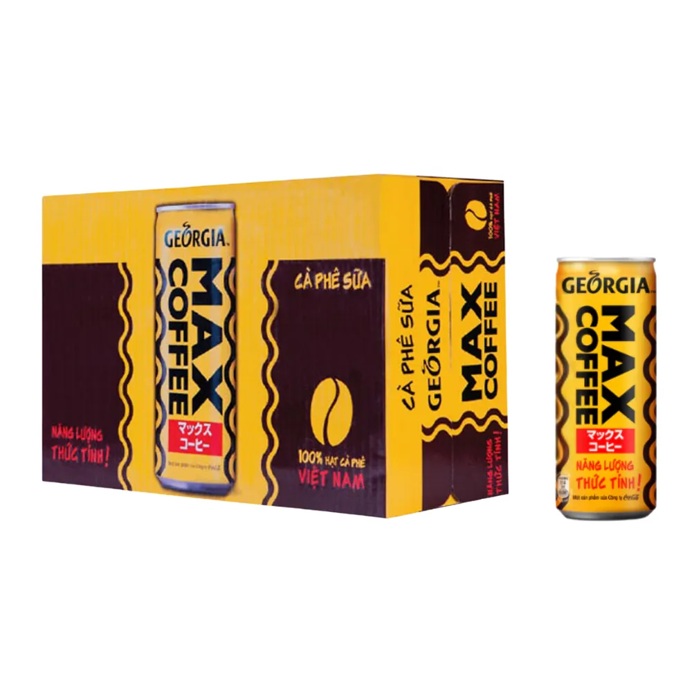 Thùng 24 lon cà phê sữa Georgia Max Coffee 180ml