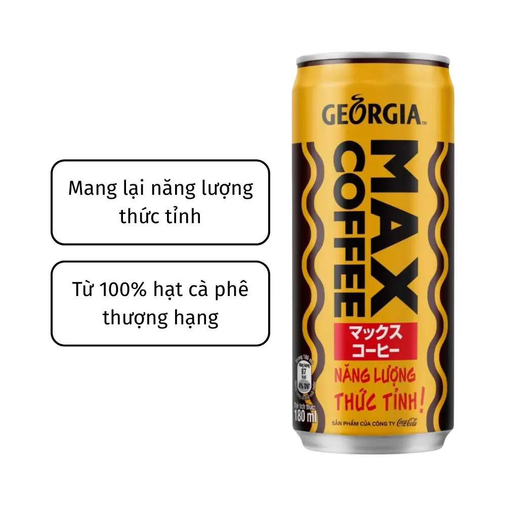 Thùng 24 lon cà phê sữa Georgia Max Coffee 180ml