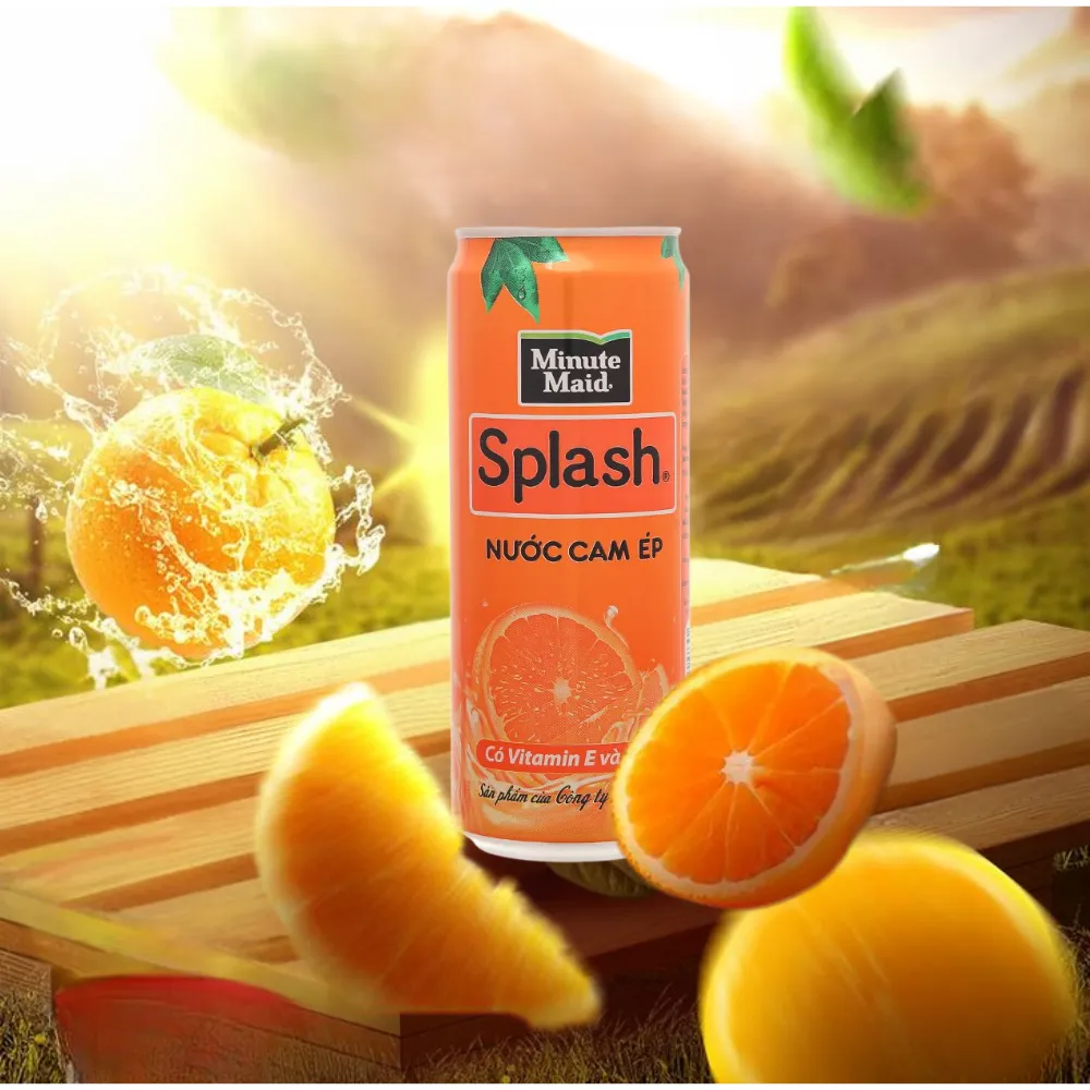 Thùng 24 lon nước cam có tép Teppy Minute Maid 320ml