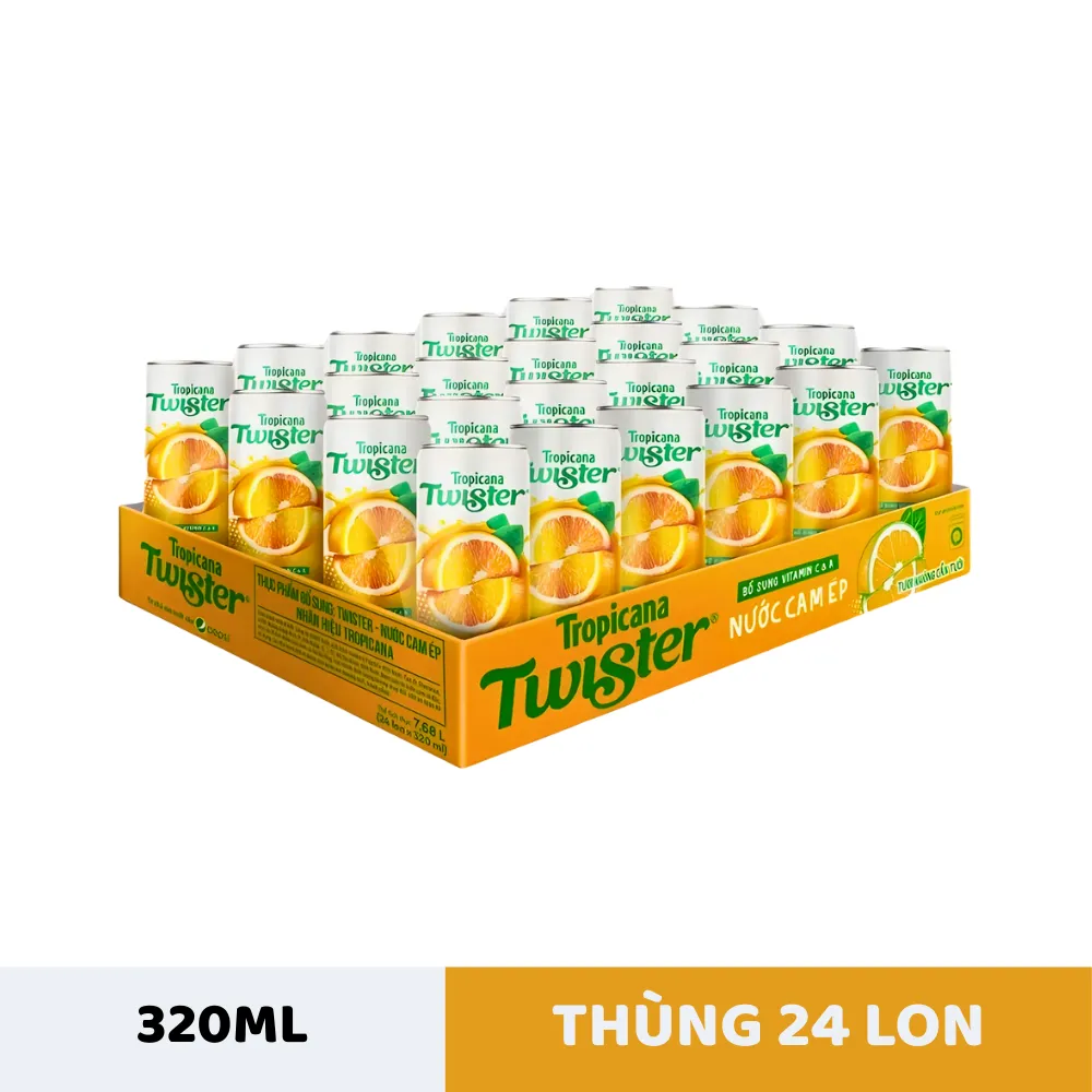 Thùng 24 lon nước cam ép Twister 320ml