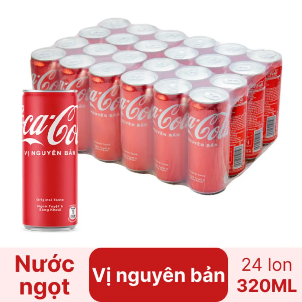 Thùng 24 lon nước ngọt Coca Cola 320ml