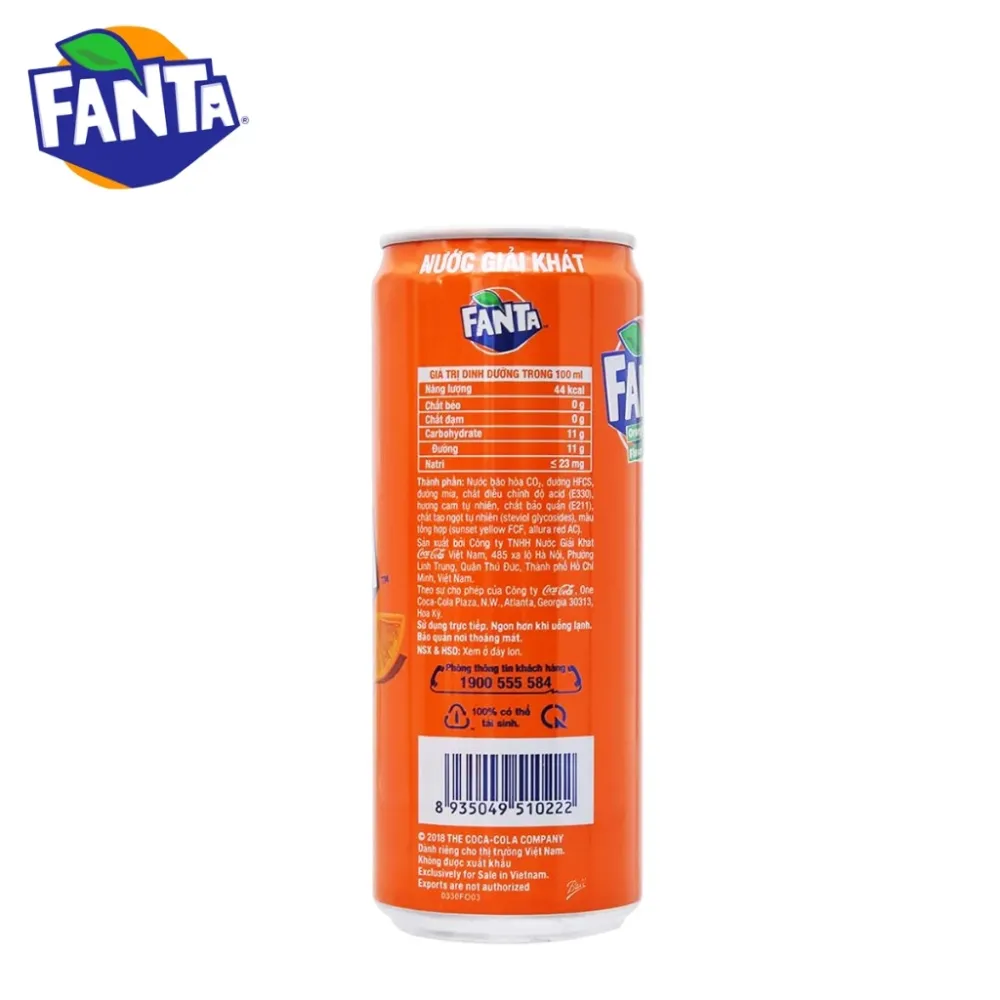Thùng 24 lon nước ngọt Fanta cam 320ml