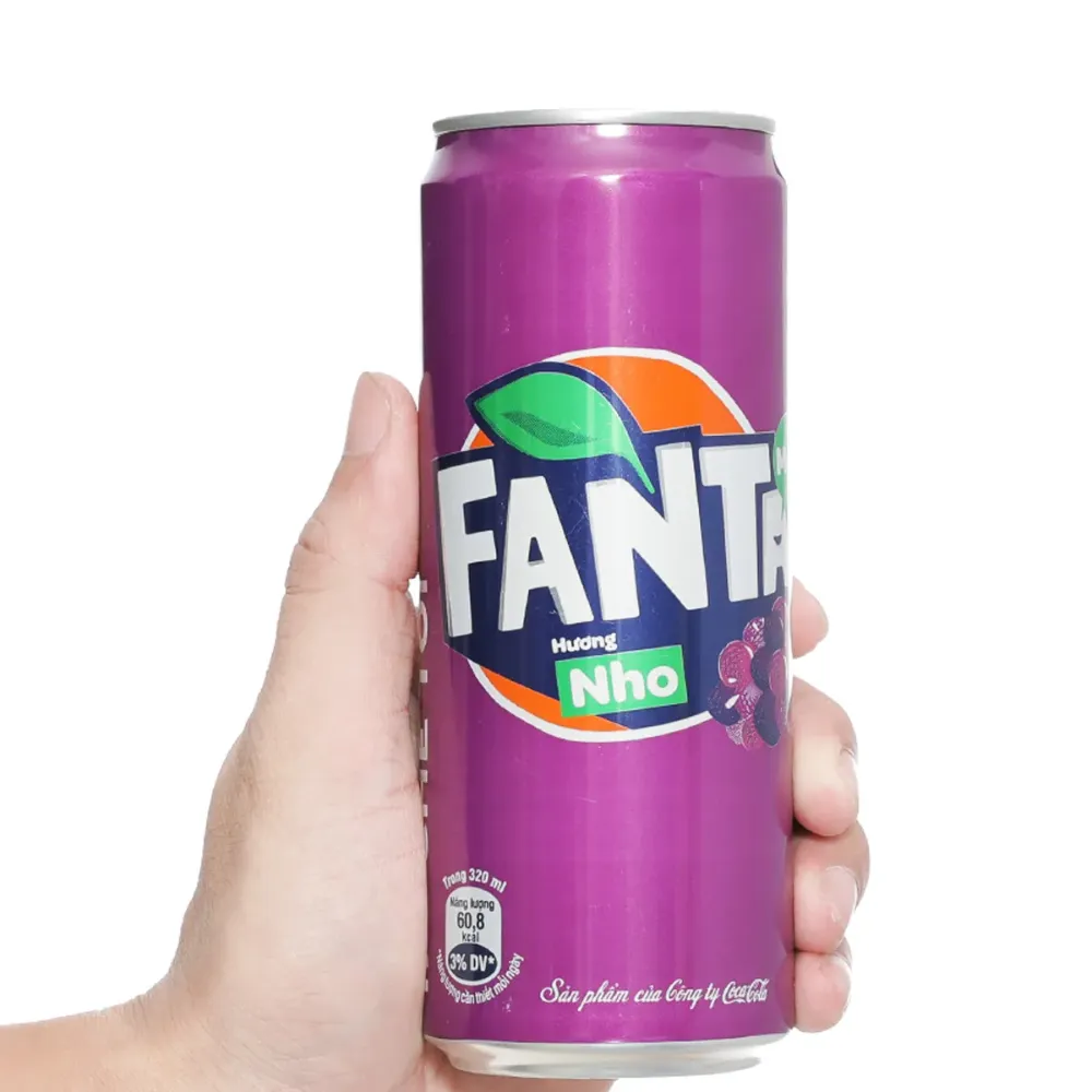 Thùng 24 lon nước ngọt Fanta nho 320ml
