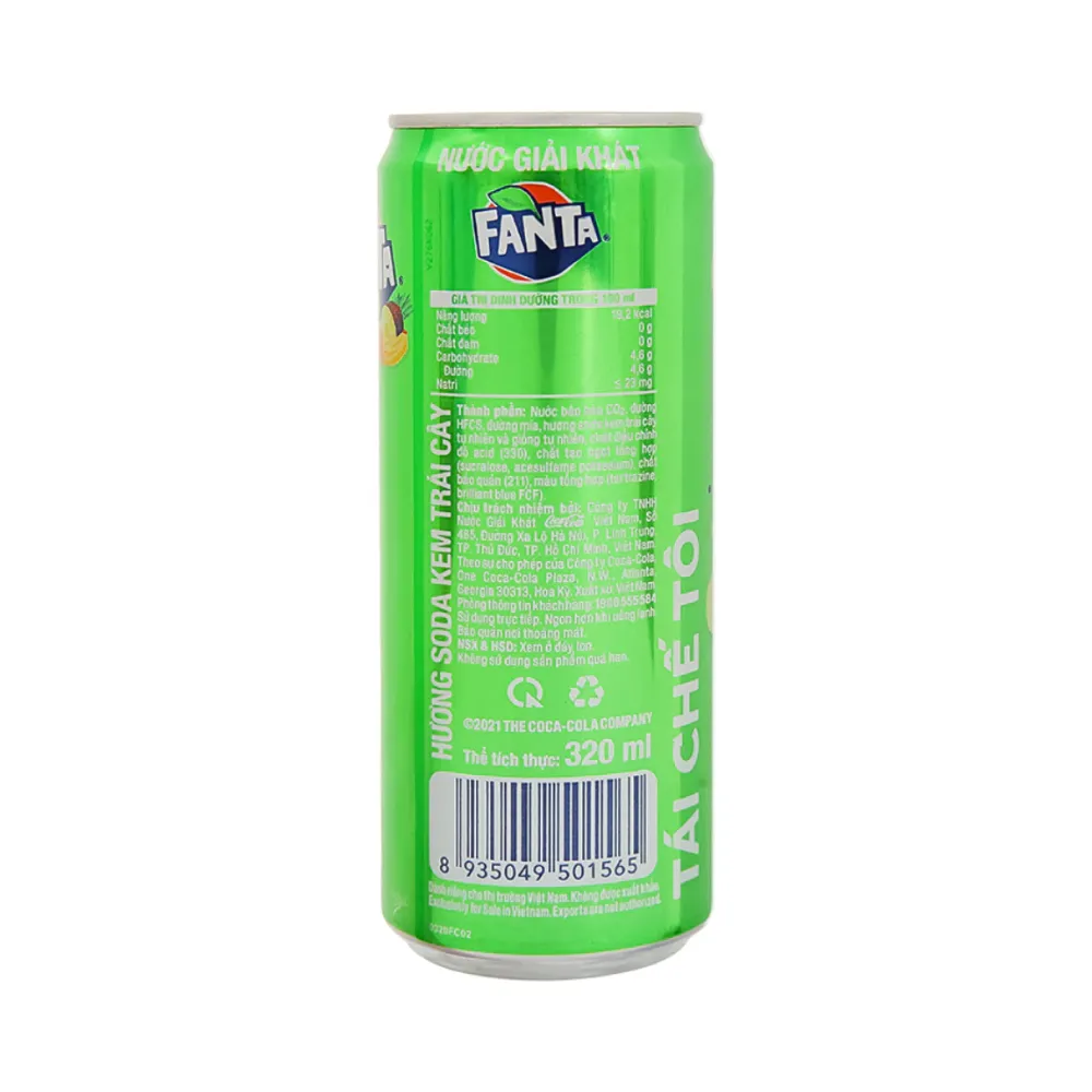 Thùng 24 lon nước ngọt Fanta soda kem 320ml