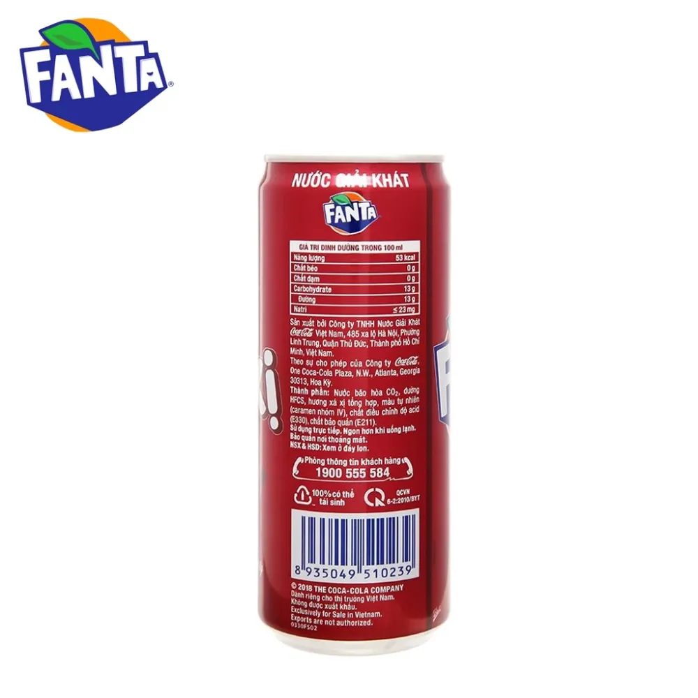 Thùng 24 lon nước ngọt Fanta xá xị 320ml