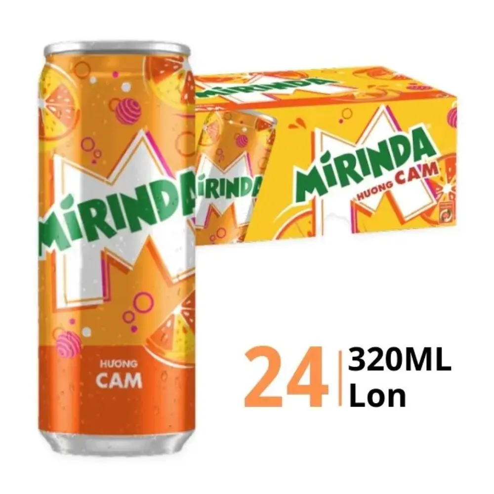 Thùng 24 lon nước ngọt Mirinda cam 320ml