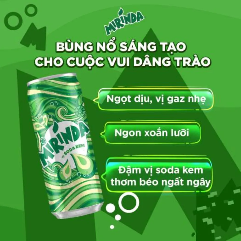 Thùng 24 lon nước ngọt Mirinda soda kem 320ml