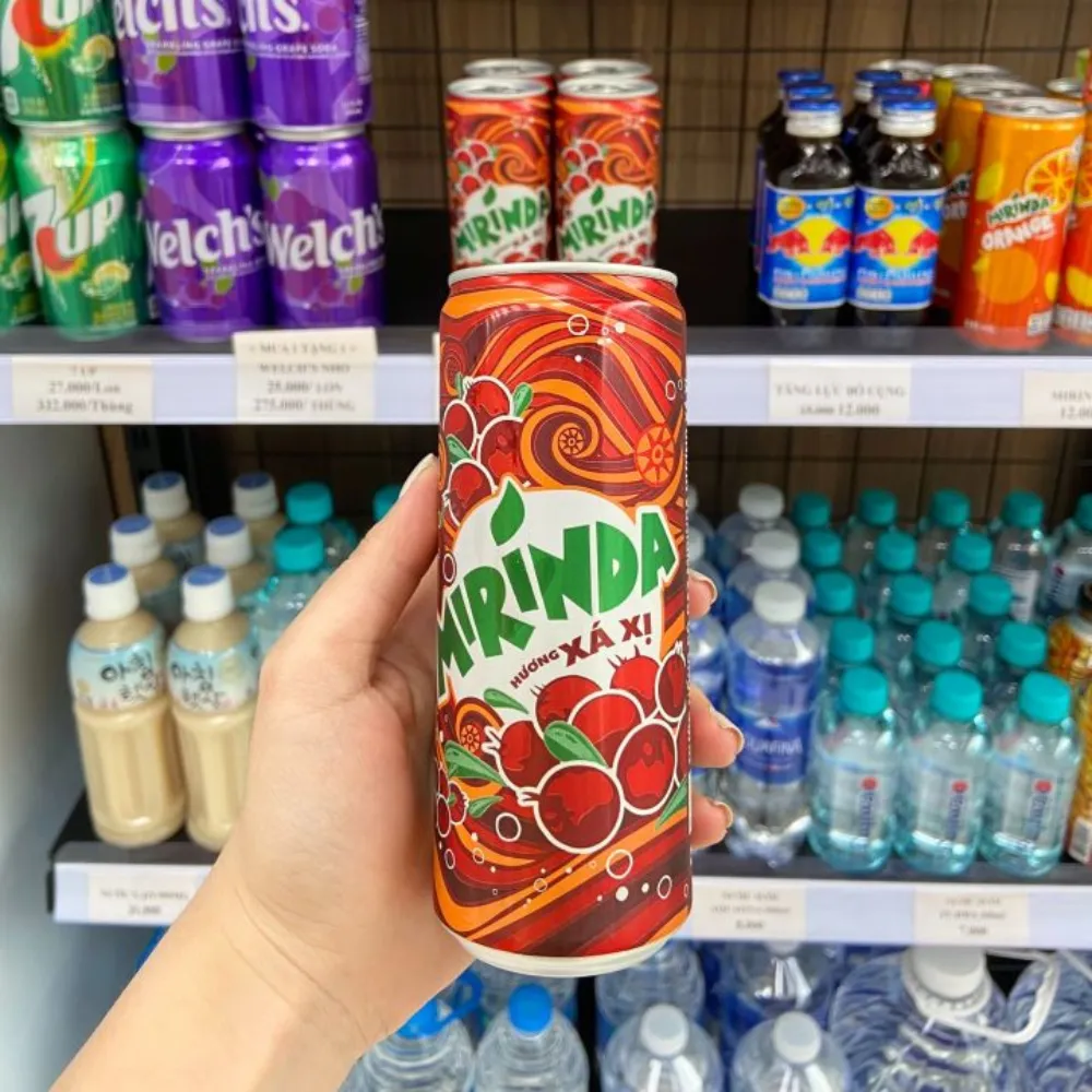Thùng 24 lon nước ngọt Mirinda xá xị 320ml