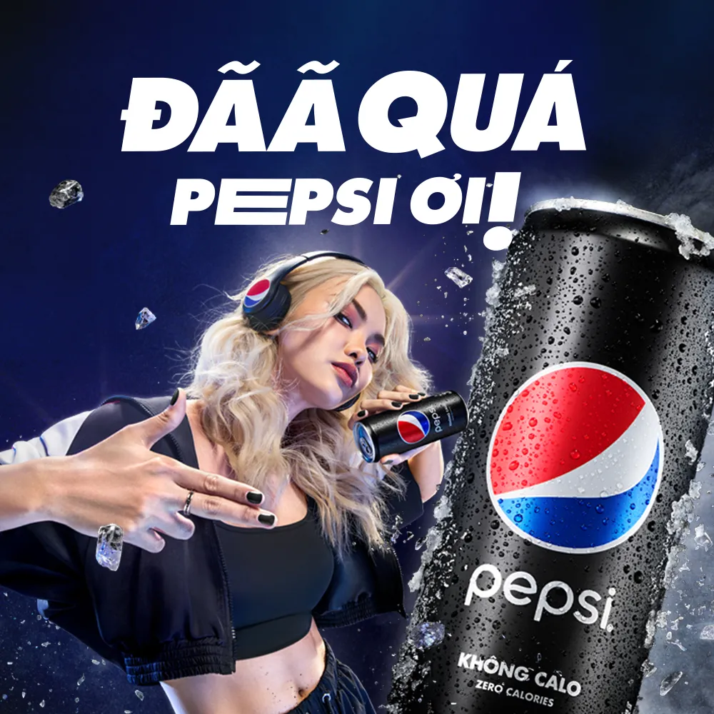 Thùng 24 lon nước ngọt Pepsi không calo 320ml