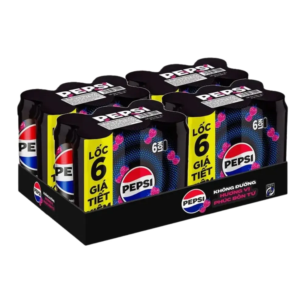 Thùng 24 lon nước  ngọt Pepsi không calo vị phúc bồn tử 320ml