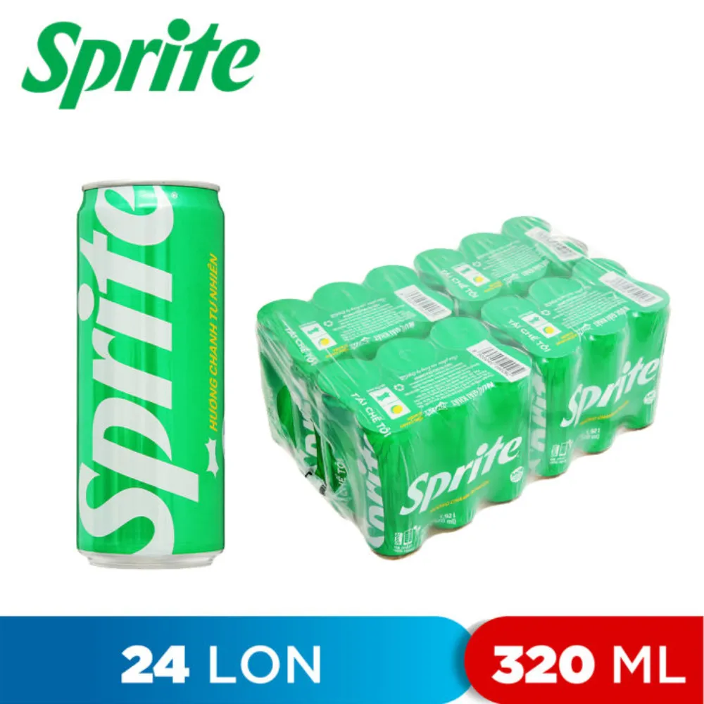 Thùng 24 lon nước ngọt Sprite chanh 320ml