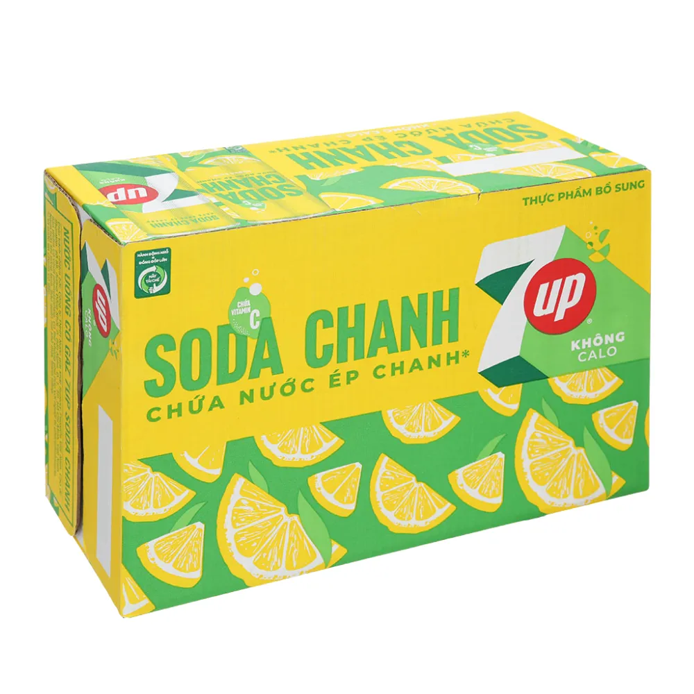 Thùng 24 lon nước soda 7Up chanh 320ml
