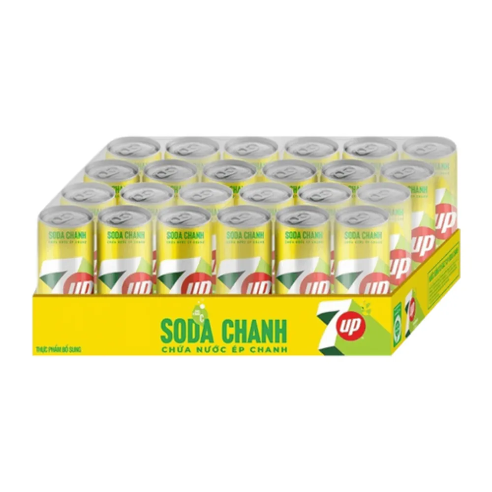 Thùng 24 lon nước soda 7Up chanh 320ml