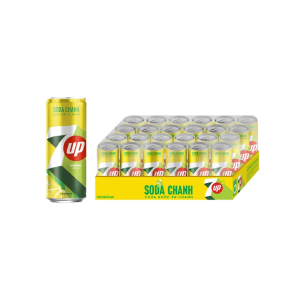 Thùng 24 lon nước soda 7Up chanh 320ml