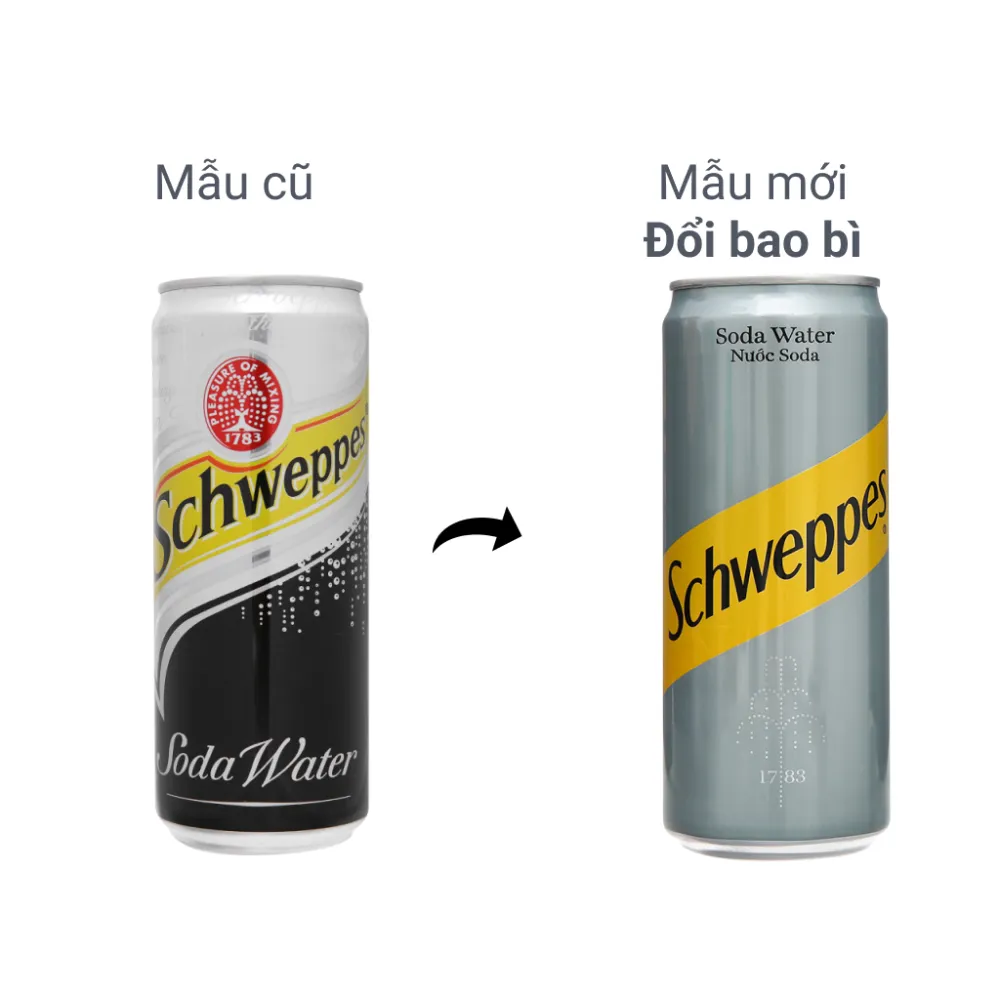 Thùng 24 lon nước soda Schweppes không đường 320ml