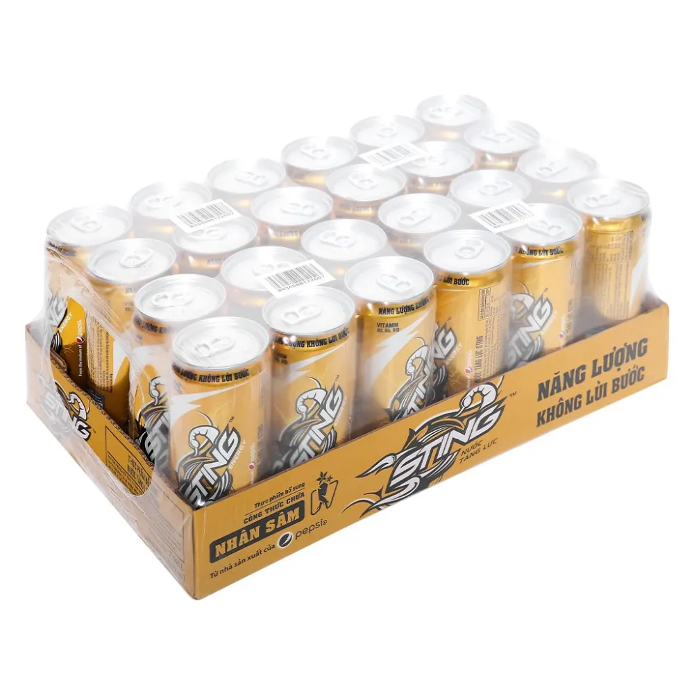 Thùng 24 lon nước tăng lực Sting Gold 320ml