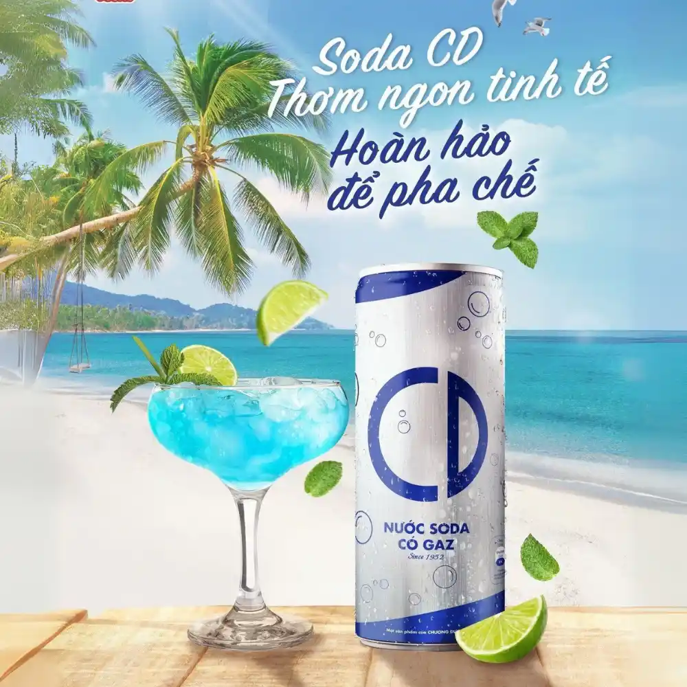 Thùng 24 lon soda Chương Dương lon 320ml