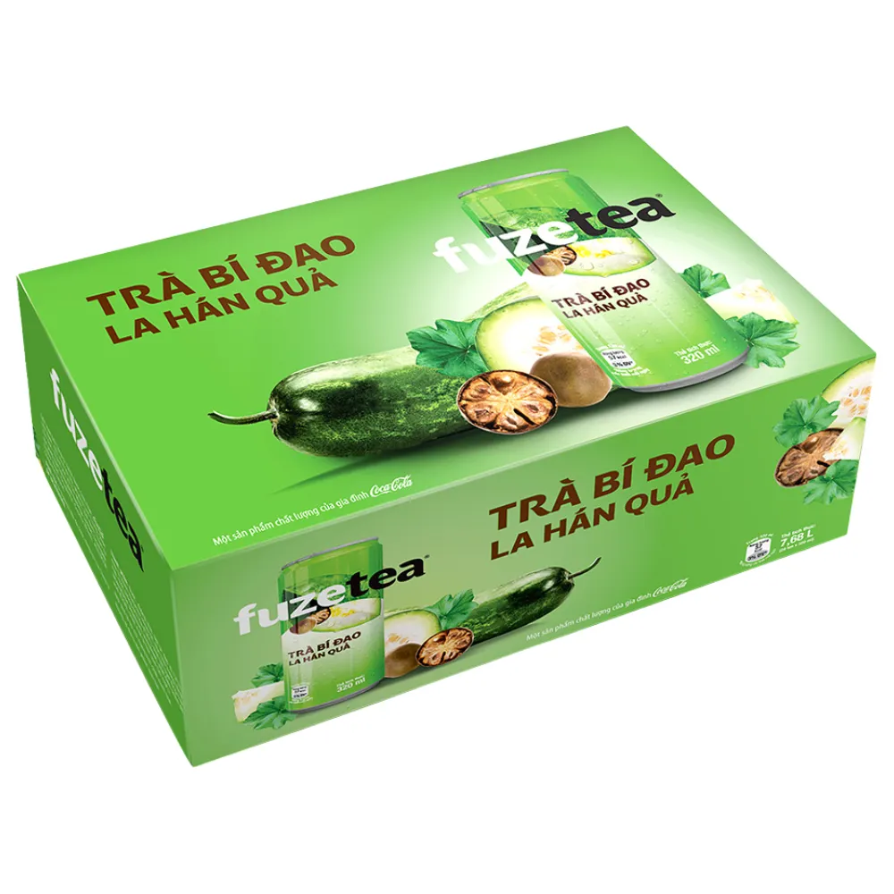 Thùng 24 lon trà bí đao la hán quả Fuzetea+ 320ml