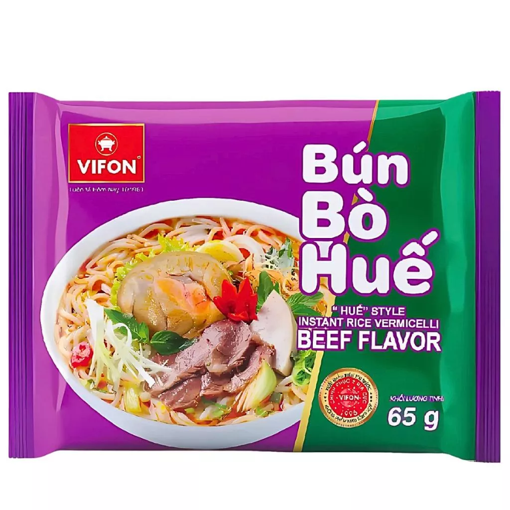 Thùng 30 gói bún bò Huế/tôm/riêu cua/giò heo Vifon 65g