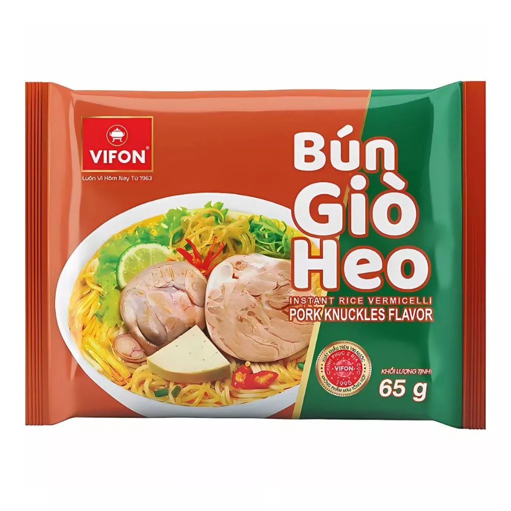 Thùng 30 gói bún bò Huế/tôm/riêu cua/giò heo Vifon 65g
