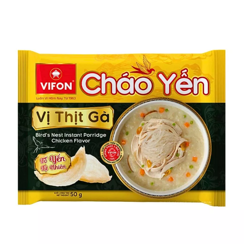 Thùng 30 gói cháo yến Vifon vị gà/thịt bằm gói 50g