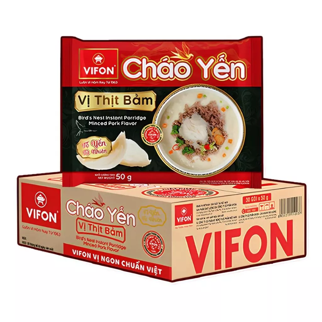Thùng 30 gói cháo yến Vifon vị gà/thịt bằm gói 50g
