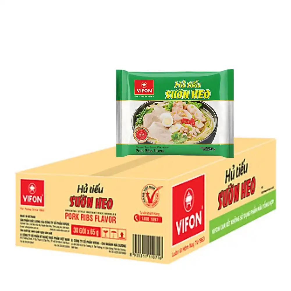 Thùng 30 gói Hủ tiếu Vifon vị bò kho/tôm mực/sườn heo/nam vang/chay gói 65g
