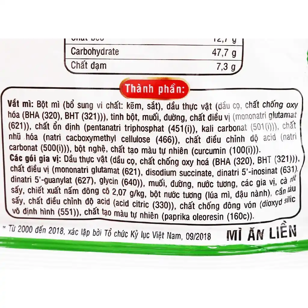 Thùng 30 gói mì chay Hảo Hảo rau nấm 74g