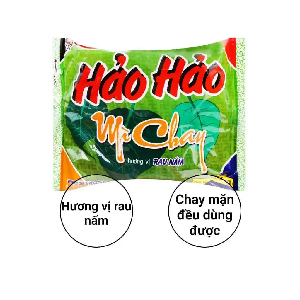 Thùng 30 gói mì chay Hảo Hảo rau nấm 74g