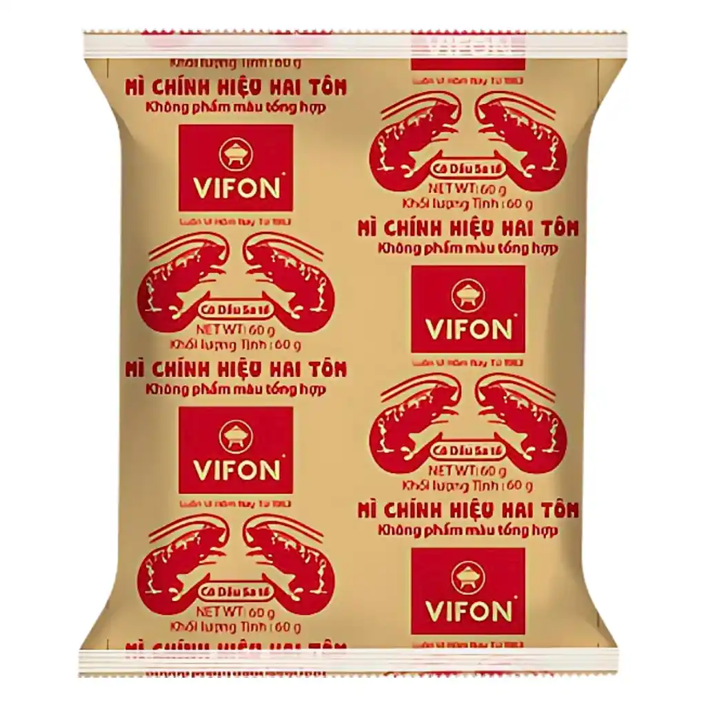 Thùng 30 gói mì chính hiệu Hai Tôm Vifon gói 60g